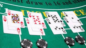 Live casino dealer in professional studio with multi-camera setup